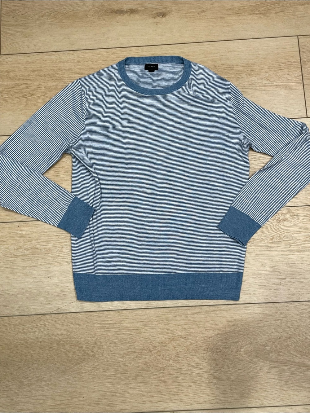 J.Crew Striped Cotton Blend Sweater in Blue & White Size Small